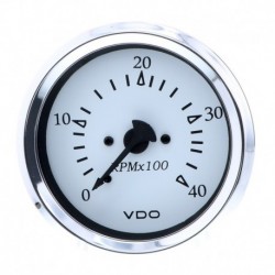 VDO Cockpit Marine 85MM (3-3/8") Diesel Tachometer - Alternator Input - White Dial/Chrome Bezel