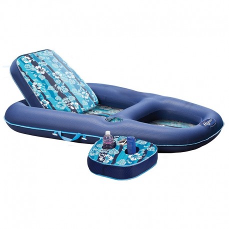 Aqua Leisure Ultimate 2-in-1 Lounge & Caddy - Hibiscus Flip