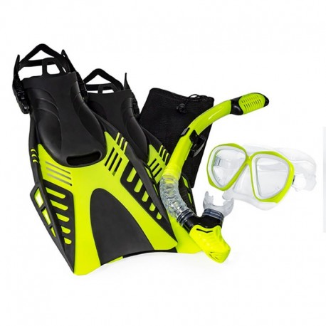 Aqua Leisure Dyna Adult 5-Piece Dive Set - Adult Size M/L Men' s 4.5-8.5/Ladies 5.5-9.5