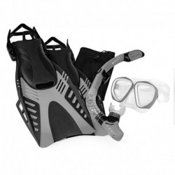 Aqua Leisure Dyna Adult 5-Piece Dive Set - Adult Size L/XL Men' s 8.5-11.5/Ladies 9.5-12.5