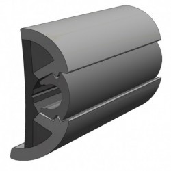 TACO SuproFlex Rub Rail Kit Gray w/Gray Insert - 2"H x 1.2"W x 80' L