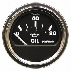 Faria 2" Heavy Duty Oil Pressure Gauge - 80 PSI - Black Dial & SS Bezel