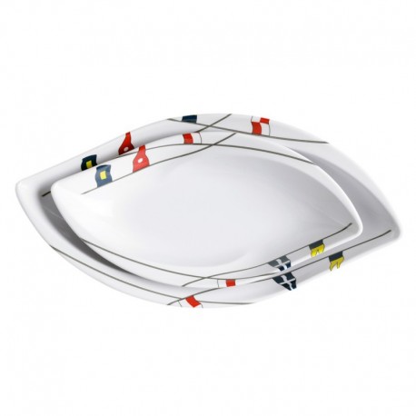 Marine Business Melamine Oval Snacks Set - REGATA - Set of 4