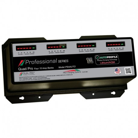 Dual Pro PS4 Auto 15A - 4-Bank Lithium/AGM Battery Charger