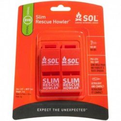 S.O.L. Survive Outdoors Longer Rescue Howler Whistle - 2 Pack