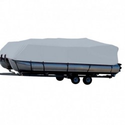 Carver Sun-DURA Styled-to-Fit Boat Cover f/18.5' Pontoons w/Bimini Top & Rails - Grey