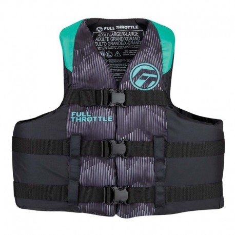 Full Throttle Adult Nylon Life Jacket - 2XL/4XL - Aqua/Black