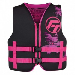 Full Throttle Youth Rapid-Dry Life Jacket - Pink/Black