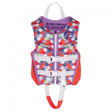 Full Throttle Child Rapid-Dry Flex-Back Life Jacket - Pink