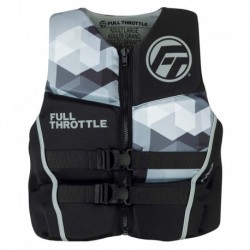 Full Throttle Men' s Rapid-Dry Flex-Back Life Jacket - M - Black/Grey