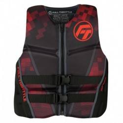 Full Throttle Men' s Rapid-Dry Flex-Back Life Jacket - L - Black/Red