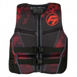 Full Throttle Men' s Rapid-Dry Flex-Back Life Jacket - 3XL - Black/Red