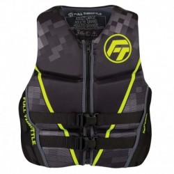Full Throttle Men' s Rapid-Dry Flex-Back Life Jacket - M - Black/Green