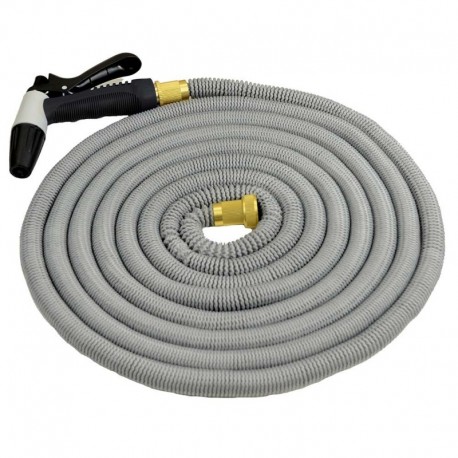 HoseCoil Expandable 50' Grey Hose Kit w/Nozzle & Bag