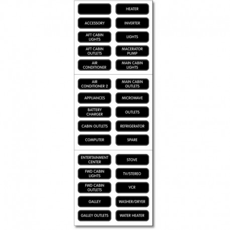 Blue Sea 8031 AC Panel Basic 30 Label Set