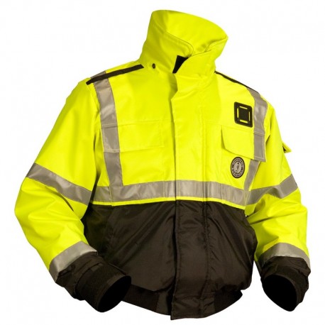 Mustang Classic Flotation Bomber Jacket ANSI - Hi-Vis Fluorescent Yellow/Green - Large