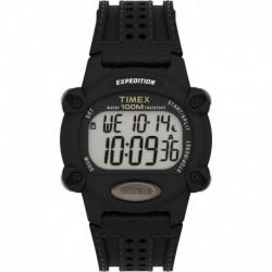 Timex Expedition Chrono 39mm Watch - Black Leather Strap