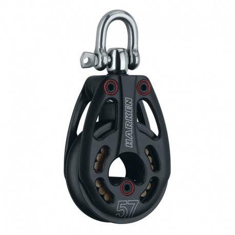 Harken 57mm Aluminum Low Load Black Magic Block w/Swivel