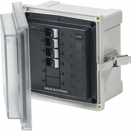 Blue Sea 3133 - SMS Panel Enclosure w/Main & 3 Branch (12/24V) - 12/24V DC