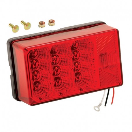 Wesbar 4" x 6" Waterproof LED 7-Function, Right/Curbside w/3 Wire 90 deg Pigtail Trailer Light