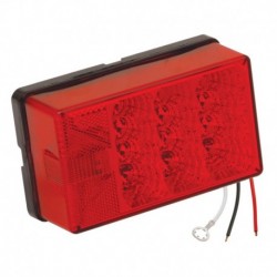 Wesbar 4" x 6" Waterproof LED 8-Function, Left/Roadside w/3 Wire 90 deg Pigtail Trailer Light