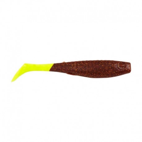 Berkley Gulp! Saltwater Paddleshad - 4" - Root Beer Gold/Chartreuse