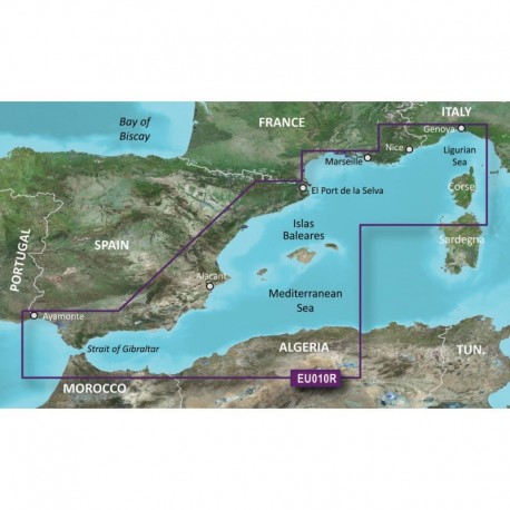 Garmin BlueChart g3 HD - HXEU010R - Spain Mediterranean Coast - microSD /SD