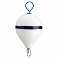 Polyform 17" CM Mooring Buoy w/Steel Iron - White Blue Stripe