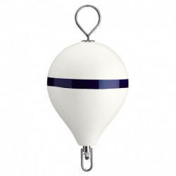 Polyform 17" CM Mooring Buoy w/SS Iron - White Blue Stripe