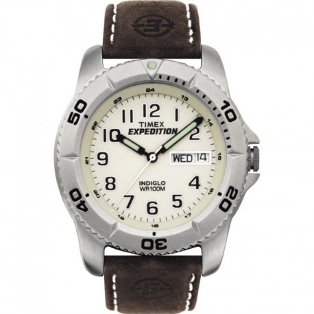 Timex Expedition Men' s Traditional Silver/Brown