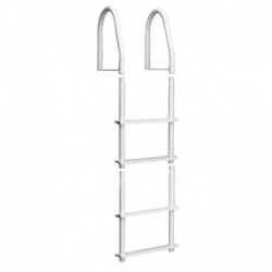 Dock Edge Fixed 4 Step Ladder Bright White Galvalume