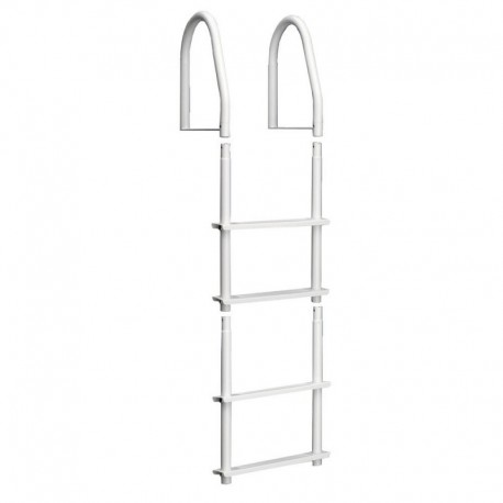 Dock Edge Fixed 4 Step Ladder Bright White Galvalume