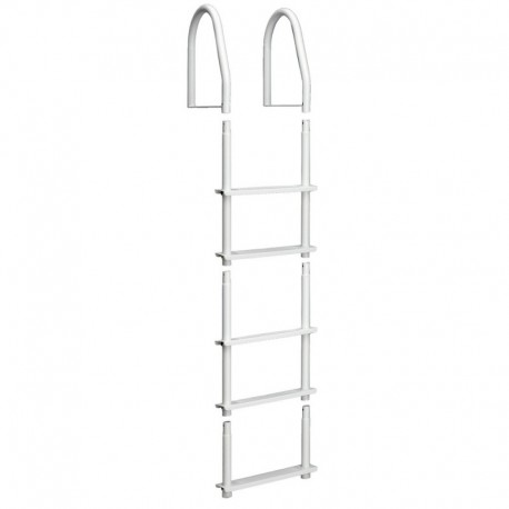 Dock Edge Fixed 5 Step Ladder Bight White Galvalume