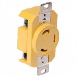 Marinco 305CRR 30A Receptacle - Yellow - 125V