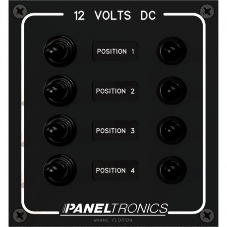 Paneltronics Waterproof Panel - DC 4-Position Toggle Switch & Circuit Breaker