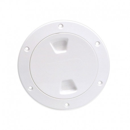 Beckson 4" Smooth Center Screw-Out Deck Plate - White