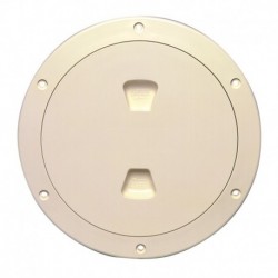 Beckson 6" Smooth Center Screw-Out Deck Plate - Beige