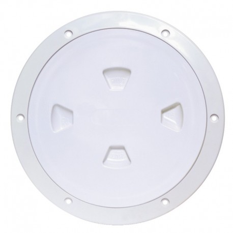 Beckson 8" Smooth Center Screw-Out Deck Plate - White