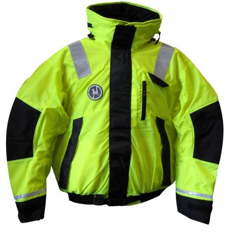 First Watch AB-1100 Flotation Bomber Jacket - Hi-Vis Yellow/Black - XXL