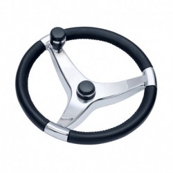 Schmitt & Ongaro Evo Pro 316 Cast Stainless Steel Steering Wheel w/Control Knob - 13.5" Diameter