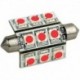 Lunasea Pointed Festoon 9 LED Light Bulb - 42mm - Red