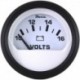 Faria Euro White 2" Voltmeter (10-16 VDC)