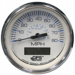 Faria Chesapeake White SS 4" Speedometer w/LCD Heading Display - 80MPH (GPS)