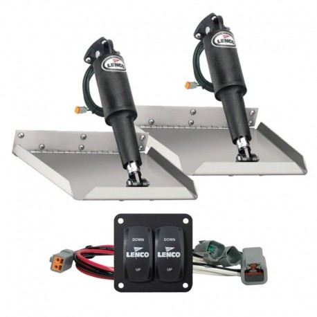 Lenco 12" x 12" Edge Mount Trim Tab Kit w/Double Rocker Switch Kit