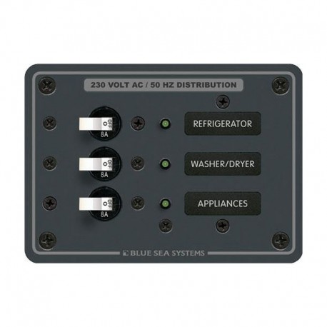 Blue Sea 8158 AC 3 Position 230V (European) Breaker Panal