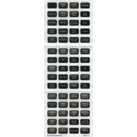 Blue Sea 8214 Black Small Format Label Kit - 60 Labels