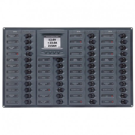 BEP Millennium Series DC Circuit Breaker Panel w/Digital Meters, 44SP DC12V Horizonal