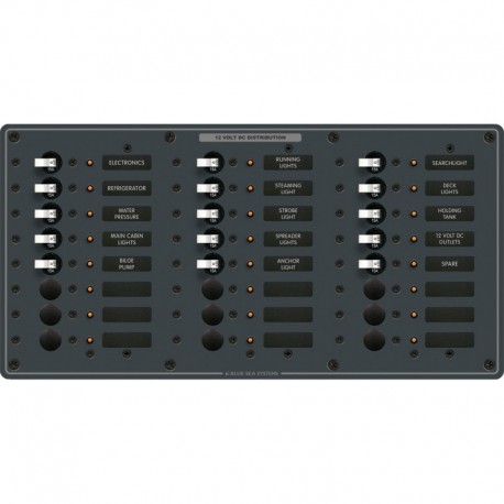 Blue Sea 8264 Traditional Metal DC Panel - 24 Positions