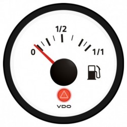 VDO Viewline Ivory 0-1/1 Fuel Gauge 12/24V - Use with 3-180 Ohm Sender