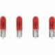 VDO Type D - Red Wedge Based Peanut Bulb - 24V - 4 Pack